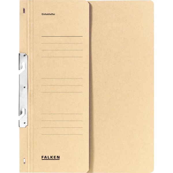 Falken 80000730 Einhakhefter A4 1/2 Vorderdeckel Kfm. Heftung, Chamois, Manilakarton, 250 G/Qm-image