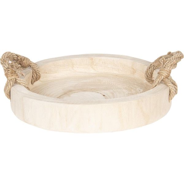 Vassoio Da Portata Clayre & Eef Ø 35 Cm In Legno Marrone-image