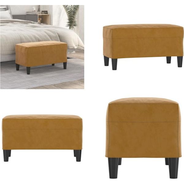 Vidaxl Panca Marrone 70X35X41 Cm In Velluto - Panca - Panca - Panchina - Panca Da Corridoio-image