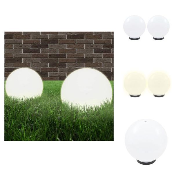 Vidaxl Luci Da Giardino A Led 2 Pz. Sferica 25 Cm Pmma - Illuminazione Esterna-image