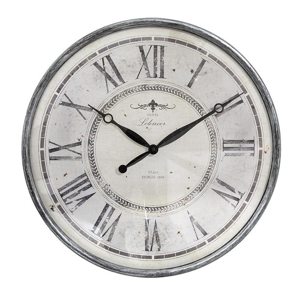 Orologio Da Parete Clayre & Eef Ø 50X6 Cm Grigio Beige Plastica-image