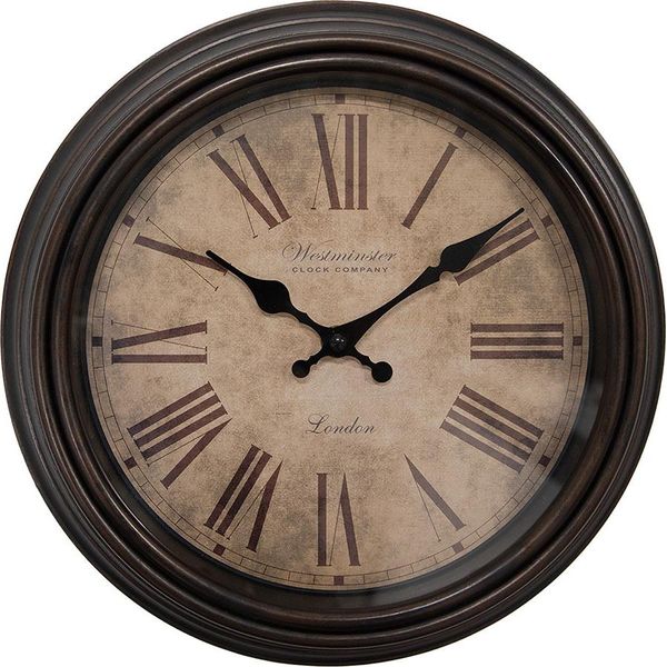 Orologio Da Parete Clayre & Eef Ø 29X5 Cm Plastica Marrone-image