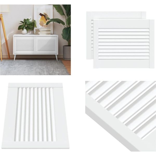 Vidaxl Armadio Ante Design A Persiana 2 Pezzi Bianco 39,5X49,4 Cm Legno Massiccio - Anta Armadio - Ante Guardaroba - Ante Armadio - Pannelli A Persiana-image