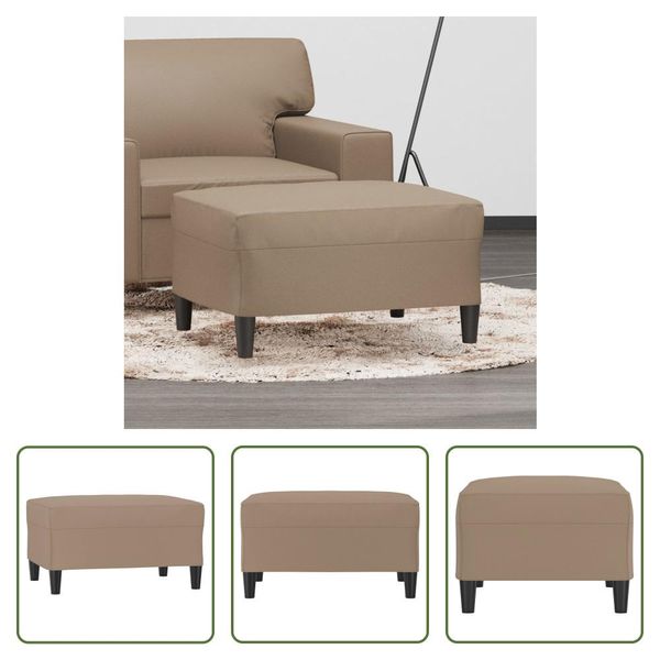 The Living Store Poggiapiedi Cappuccino-Brown 70X55X41 Cm In Pelle Finta-image