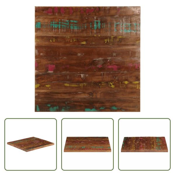 The Living Store Piano Del Tavolo Quadrato 70X70X3,8 Cm In Legno Massiccio Di Recupero-image