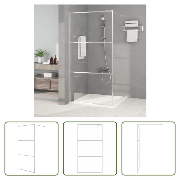 The Living Store Schermo Doccia Per Cabina Doccia Silver 100X195 Cm Esg Vetro Chiaro-image