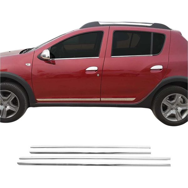Modanature Per Finestrini Per Dacia Sandero 2012-2020 Acciaio Inox Cromo 4Pz-image