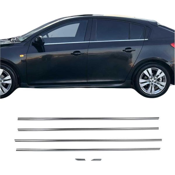Modanature Per Finestrini Per Chevrolet Cruze Hatchback Dal 2011 In Acciaio Inox 6 Pz-image