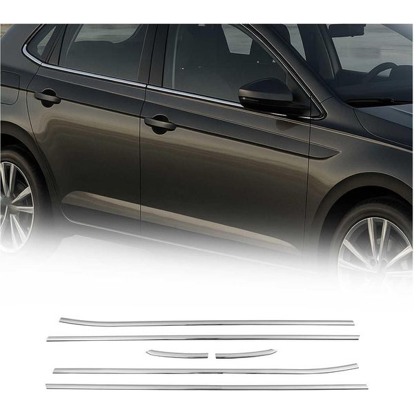 Modanature Per Finestre Per Vw Polo 6R 2009-2017 Lhd In Acciaio Inox Cromato 6Pcs-image