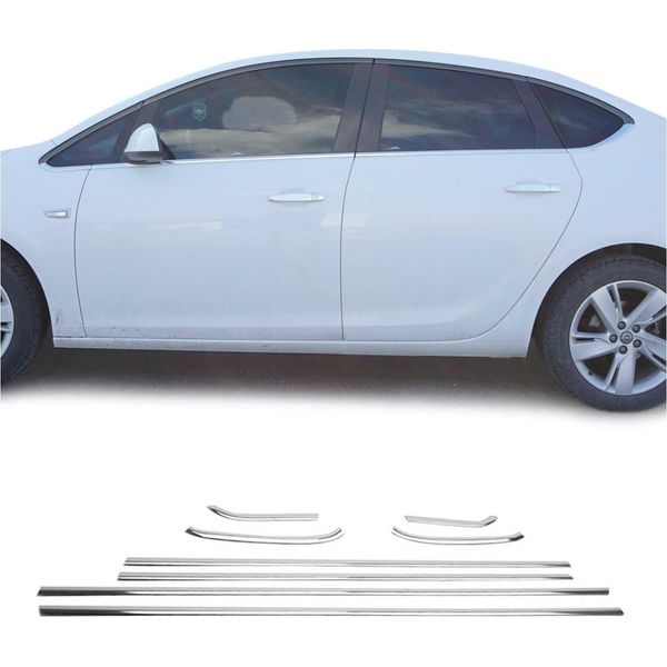 Modanature Per Finestre Per Opel Astra J 2010-2015 Hatchback In Acciaio Inox 8Pcs-image