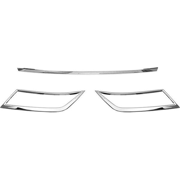 Modanatura Bagagliaio Posteriore Per Skoda Octavia 2012-2019 In Acciaio Inox Cromato 3 Pz-image