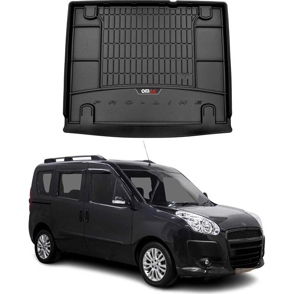 Omac Rivestimento Del Bagagliaio In Gomma Per Fiat Doblo 2010-2021 Rivestimento Del Bagagliaio In Tpe Nero-image