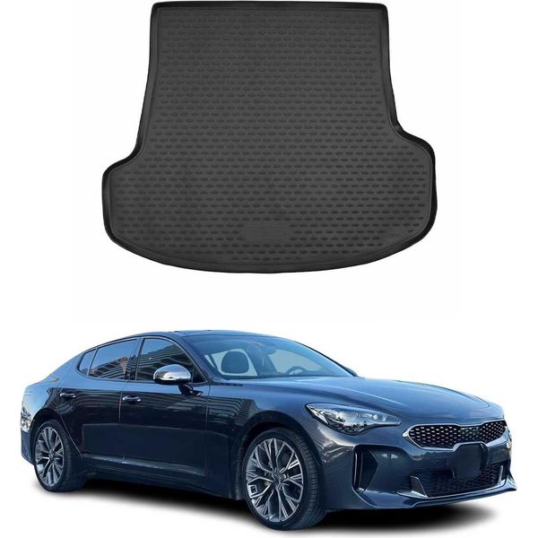 Tappetino Per Bagagliaio Per Kia Stinger 2017-2025 In Gomma Tpe Nero-image