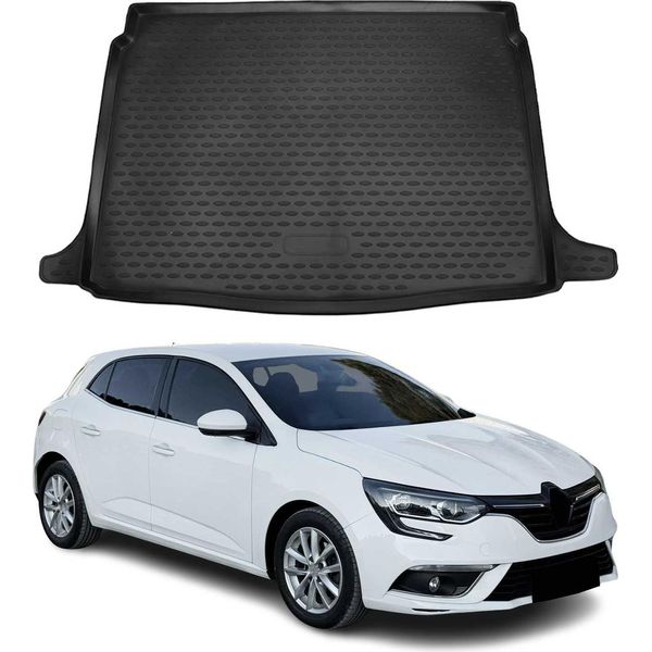 Tappetino Per Bagagliaio Vaschetta Per Renault Megane 2015-2021 Hatchback In Gomma-image