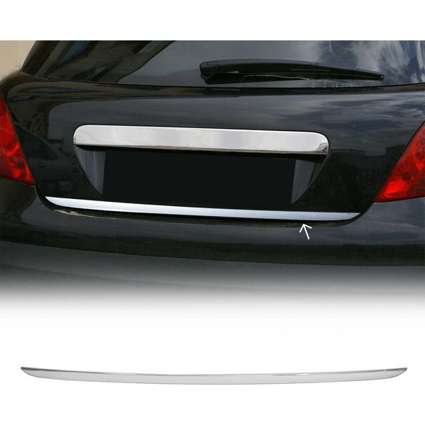 Modanatura Bagagliaio Posteriore Per Peugeot 207 2006-2015 Inferiore In Acciaio Inox Cromato-image