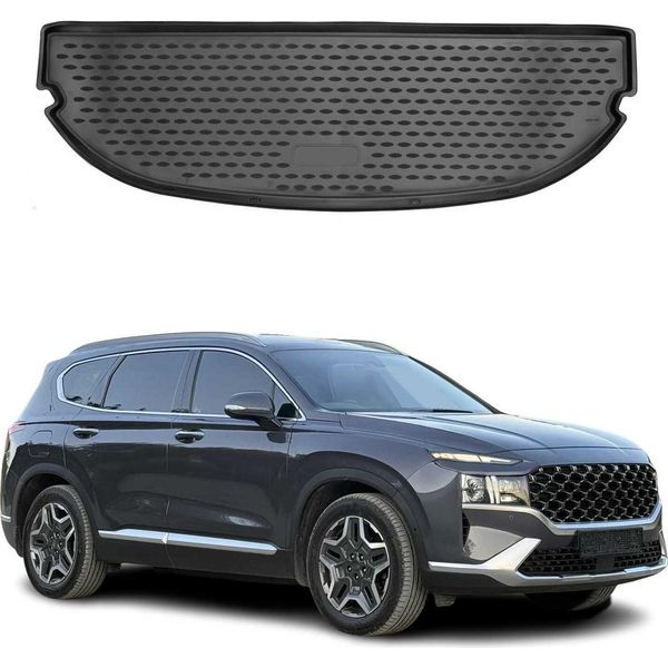 Tappetino Portabagagli Per Hyundai Santa Fe 2021-2025 7 Posti In Gomma-image