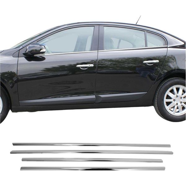 Modanature Per Finestrini Per Renault Fluence 2010-2021 Acciaio Inox Cromo 4Pz-image