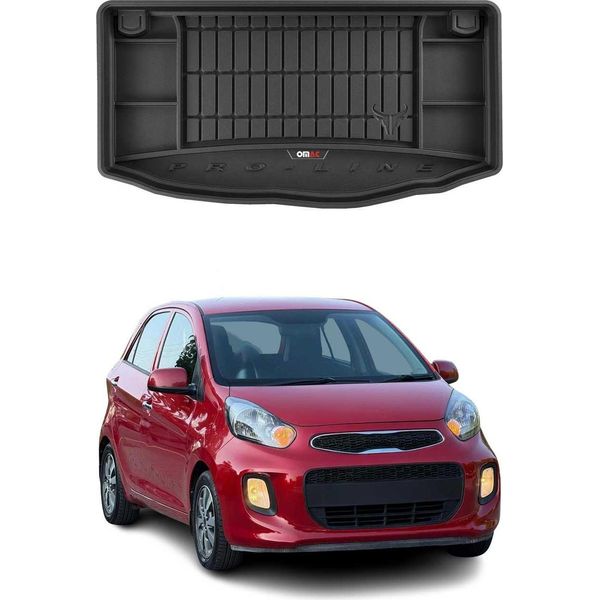 Omac Rivestimento Del Bagagliaio In Gomma Per Kia Picanto 2011-2017 Rivestimento Del Bagagliaio In Tpe Nero-image