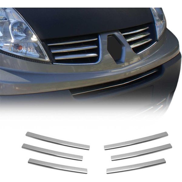 Modanature Griglia Radiatore Modanature Griglia Per Renault Trafic 2010-2014 Cromo Argento 6X-image
