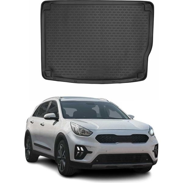 Tappetino Per Bagagliaio Vassoio Per Kia E-Niro 2018-2022 Gomma Tpe Nero-image