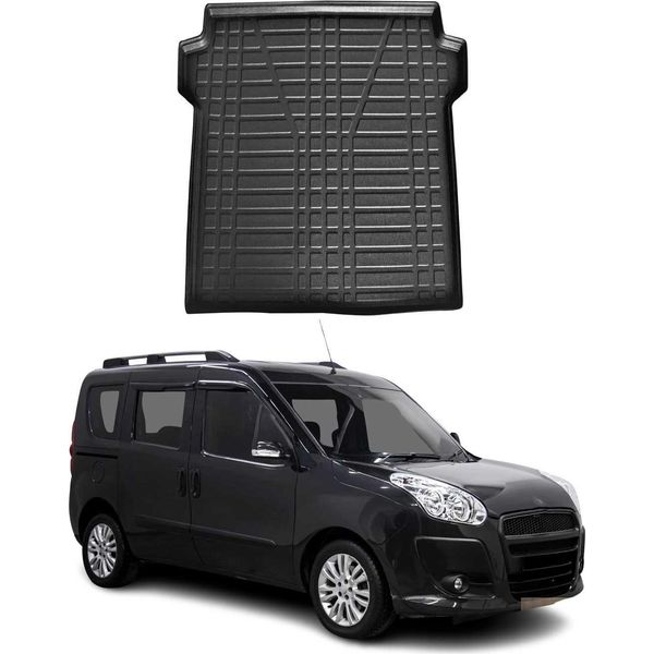 Rivestimento Del Bagagliaio Per Fiat Doblo 2010-2021 In Gomma Tpe Nero-image