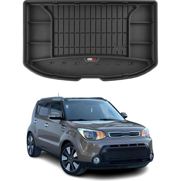 Omac Rivestimento Del Bagagliaio In Gomma Per Kia Soul 2013-2018 Rivestimento Del Bagagliaio In Tpe Nero-image