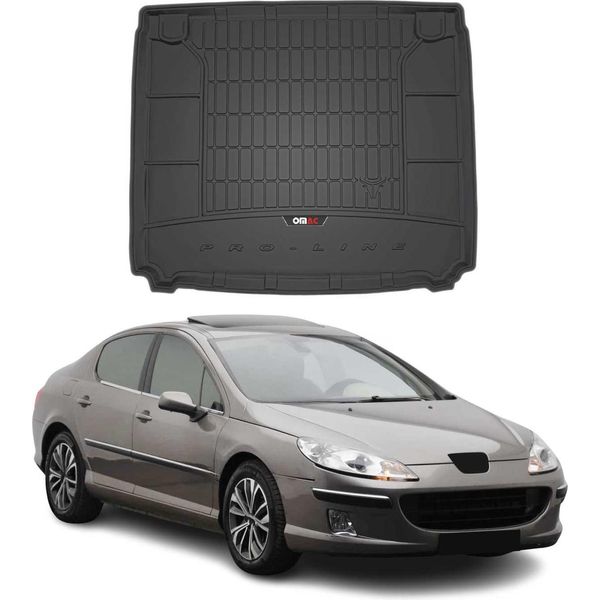 Omac Rivestimento Del Bagagliaio In Gomma Per Peugeot 407 2004-2011 Rivestimento Del Bagagliaio In Tpe Nero-image