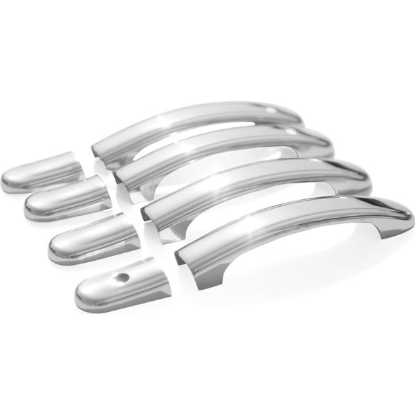 Maniglia Cromata Per Ford Fiesta 2001-2008 4 Porte In Acciaio Inox 8X-image