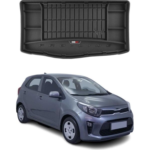Omac Rivestimento Del Bagagliaio In Gomma Per Kia Picanto 2017-2025 Rivestimento Del Bagagliaio In Tpe Nero-image