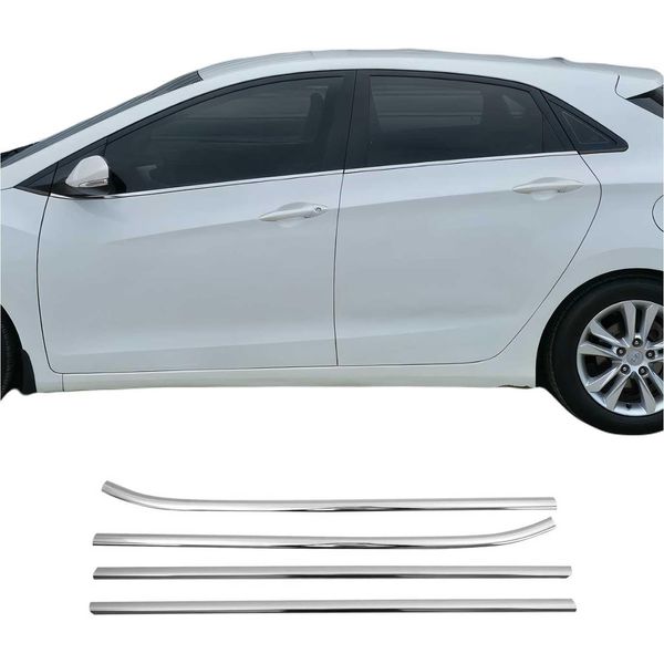 Modanature Per Finestre Per Hyundai I30 2012-2017 In Acciaio Inox Cromato 4Pcs-image