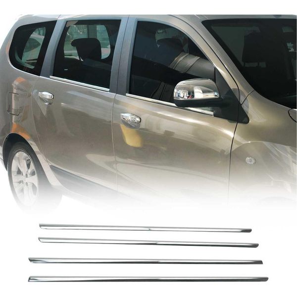 Modanature Per Finestre Per Dacia Lodgy 2012-2024 In Acciaio Inox Cromato 4Pcs-image