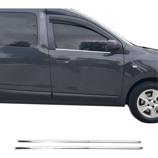 Modanature Per Finestrini Per Dacia Dokker 2012-2021 Acciaio Inox Cromo 2Pz-image