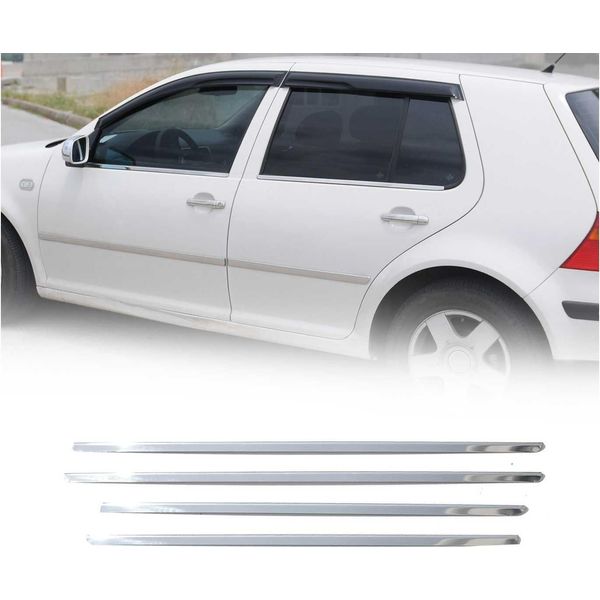 Modanature Per Finestrini Per Vw Golf 1997-2003 In Acciaio Inox Cromato 4 Pz-image