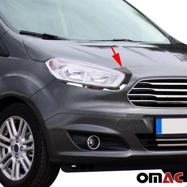 Modanatura Fari Per Ford Tourneo Courier 2014-2024 Cromo-image