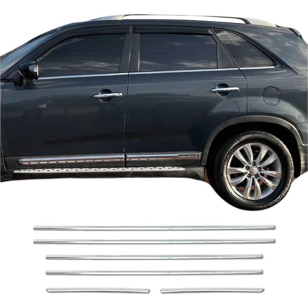 Modanature Per Finestre Per Kia Sorento 2012-2017 In Acciaio Inox Cromato 6Pcs-image