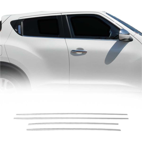 Modanature Per Finestre Per Nissan Juke 2010-2019 In Acciaio Inox Cromato 4Pcs-image