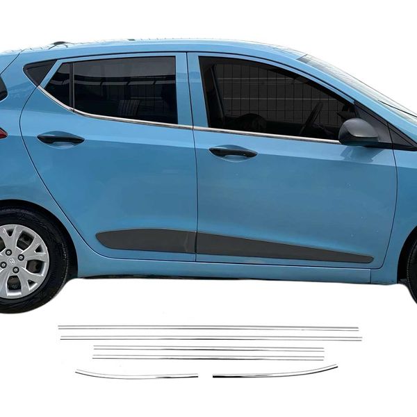 Modanature Per Finestre Per Hyundai I10 2011-2013 In Acciaio Inox Cromato 6Pcs-image