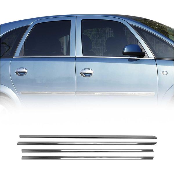 Modanature Per Finestre Per Opel Meriva 2002-2010 In Acciaio Inox Cromato 4Pcs-image