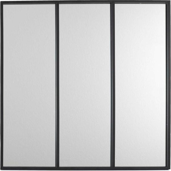 Howhomely Specchio Da Parete Nero Specchio 61X61 Cm Specchio Decorativo-image