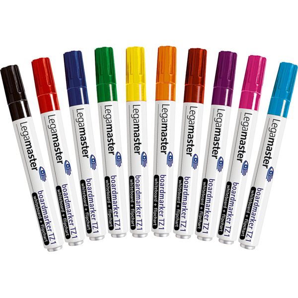 Legamaster 7-110099 Boardmarker Tz 1 - Astuccio, Ricaricabile, 1,5 - 3 Mm, 10 Colori-image