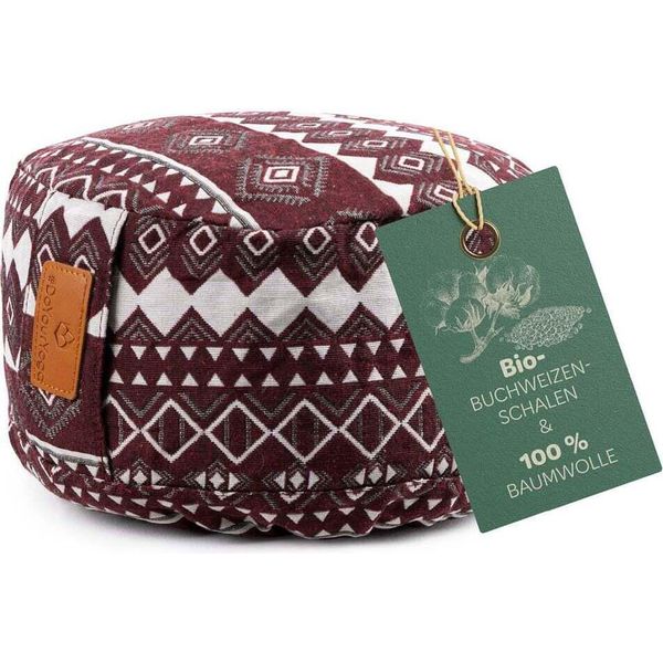 #Doyouryoga Cuscino Yoga Vishnu - Imbottito Con Gusci Di Grano Saraceno Biologico - Rotondo 30X30X15 Cm - Stile 2-image