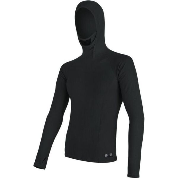 T-Shirt Sensor Merino Df Uomo Con Cappuccio Lungo Nero Taglia S 16200084-00-image