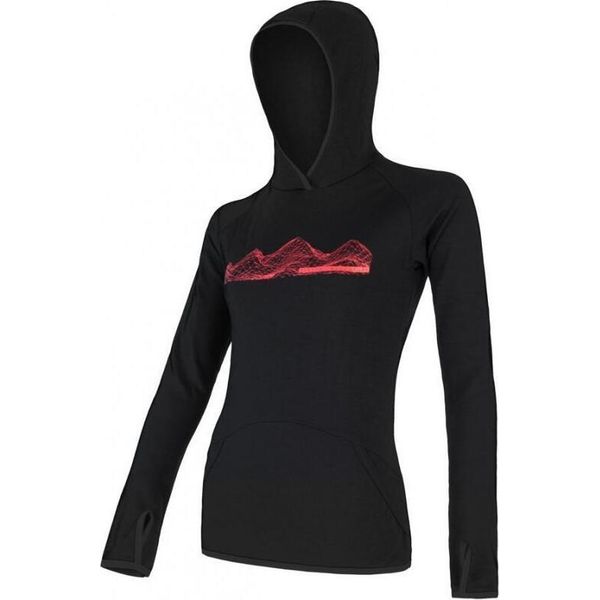 Felpa Con Cappuccio Sensor Merino Upper Mountains Felpa Con Cappuccio A Canguro Da Donna Nera Taglia 2XL 18200041-04-image