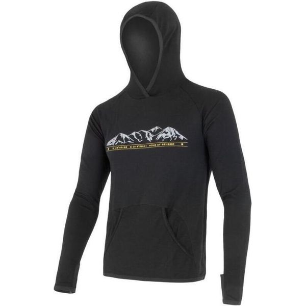 Felpa Con Cappuccio Sensor Merino Upper Mountains Uomo Kangaroo Hoodie Nero Taglia M 15200020-01-image