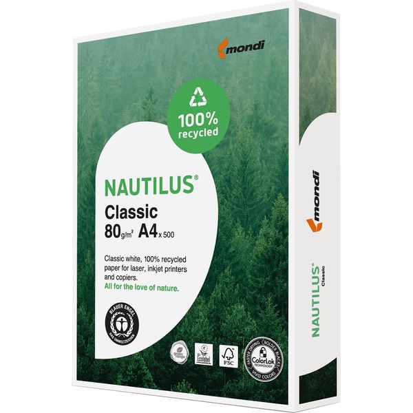 Nautilus® Nautilus® Recyclingpapier Classic Din A4 80 G/Qm 500 Blatt-image