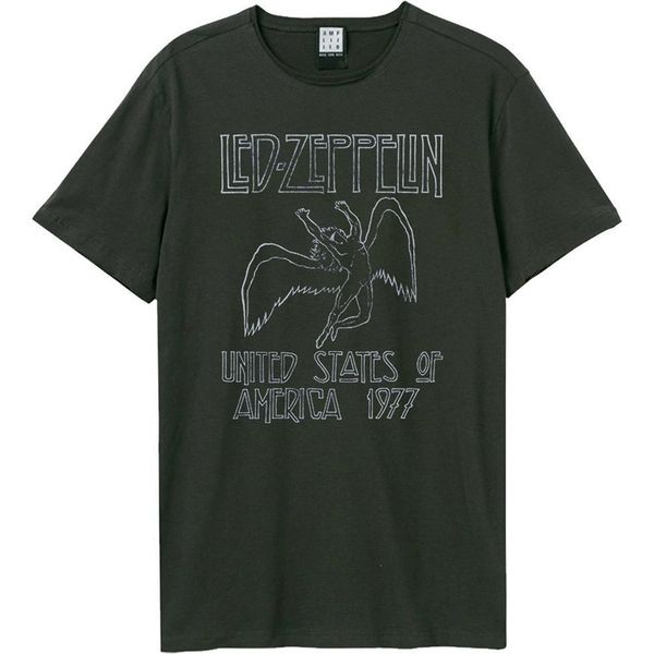 Amplified - Maglietta "Usa Tour 77"" Per Uomo/Donna Unisex GD772 (Xs) (Charcoal)"-image