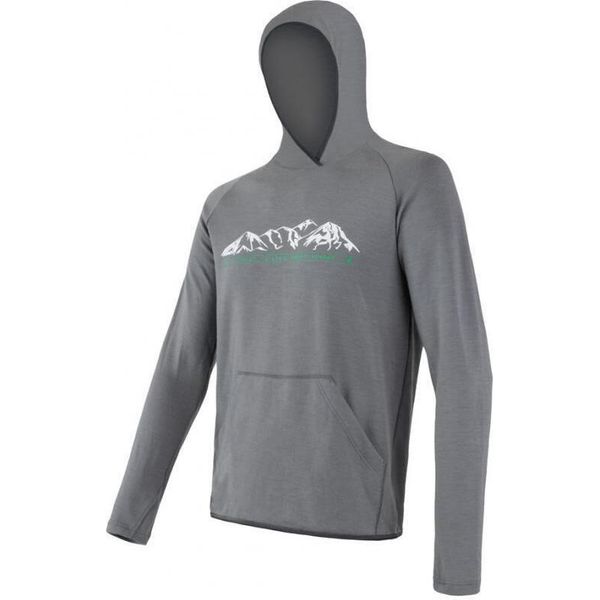 Felpa Con Cappuccio Sensor Merino Upper Mountains Uomo Grigio Taglia 2XL 18200036-04-image