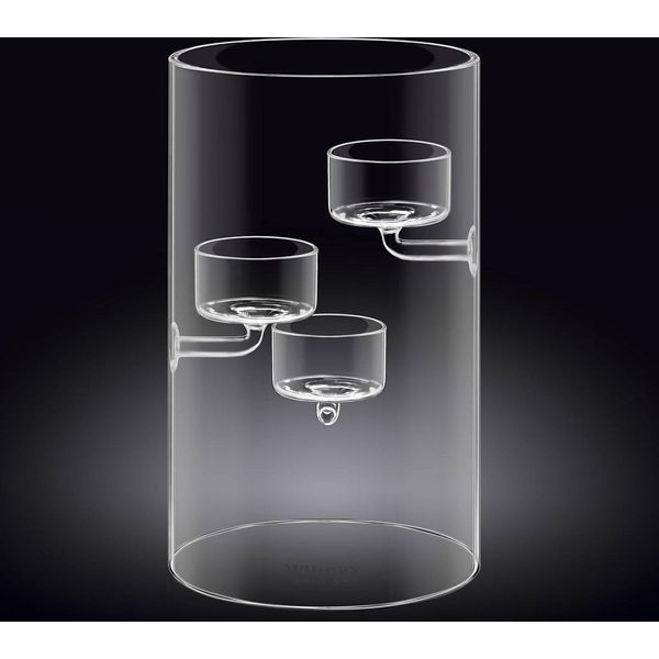Wilmax Porta Tealight In Vetro Per 3 Tealight, 20 Cm - WL-888906/A-image