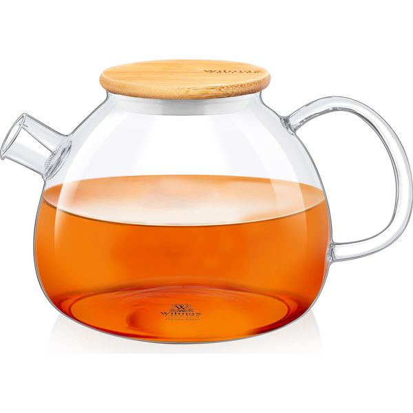Teiera Wilmax 1500 Ml In Vetro Resistente Al Calore Con Filtro WL-888825/A-image