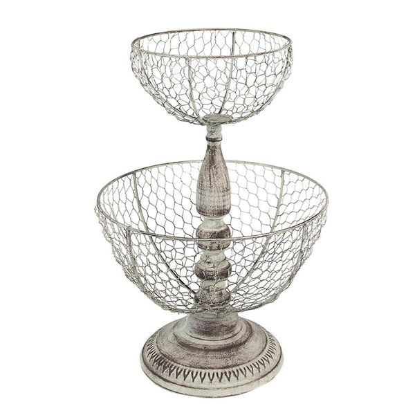 Etagere A 2 Strati Clayre & Eef Ø 30X44 Cm Ferro Beige-image